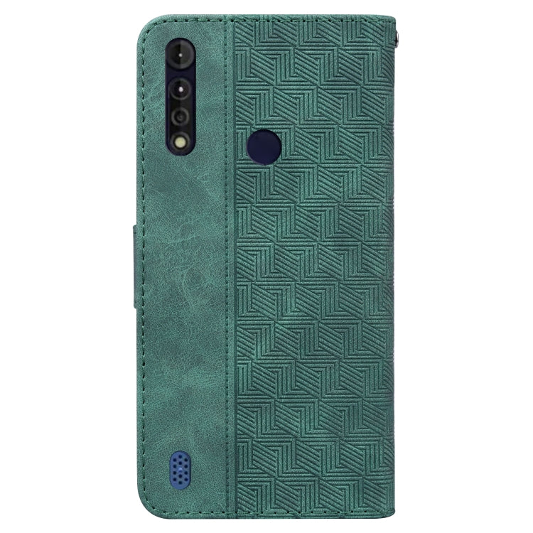 For Motorola Moto G8 Power Lite Geometric Embossed Leather Phone Case