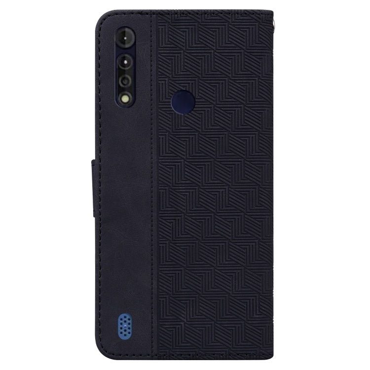 For Motorola Moto G8 Power Lite Geometric Embossed Leather Phone Case