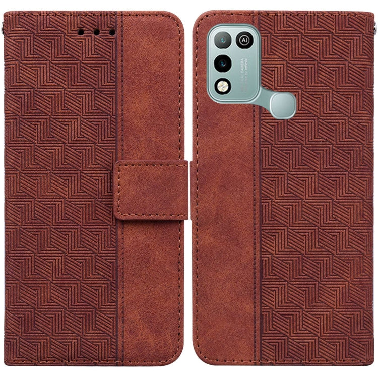 For Infinix Hot 10 Play / Smart 5 India Geometric Embossed Leather Phone Case