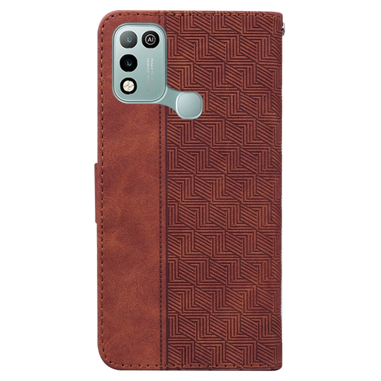 For Infinix Hot 10 Play / Smart 5 India Geometric Embossed Leather Phone Case