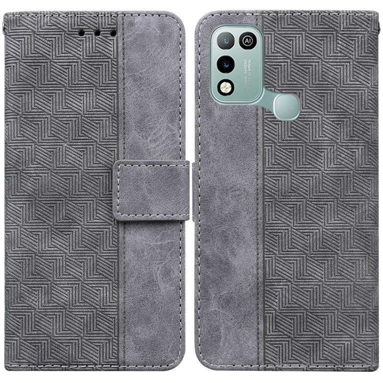 For Infinix Hot 10 Play / Smart 5 India Geometric Embossed Leather Phone Case