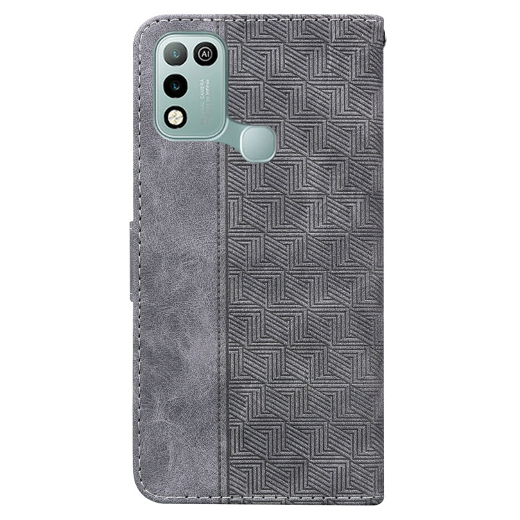 For Infinix Hot 10 Play / Smart 5 India Geometric Embossed Leather Phone Case