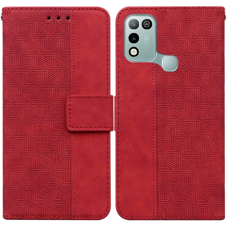 For Infinix Hot 10 Play / Smart 5 India Geometric Embossed Leather Phone Case