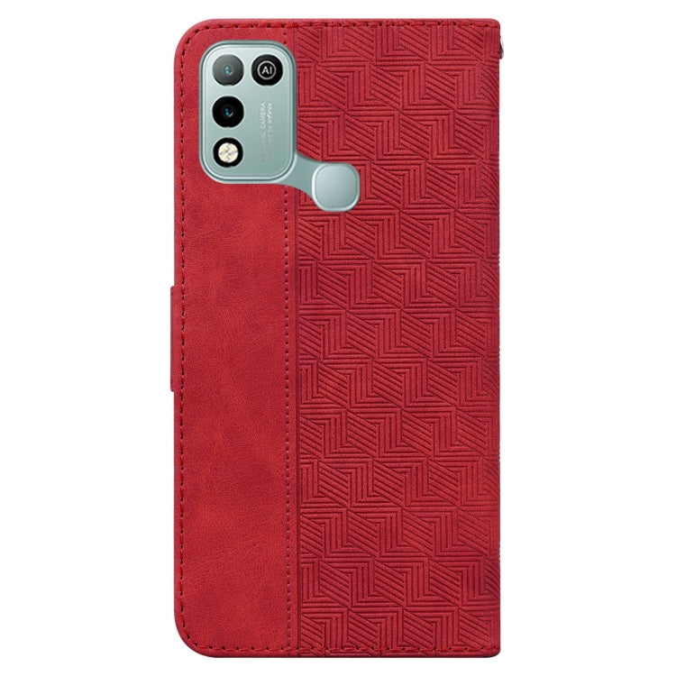 For Infinix Hot 10 Play / Smart 5 India Geometric Embossed Leather Phone Case