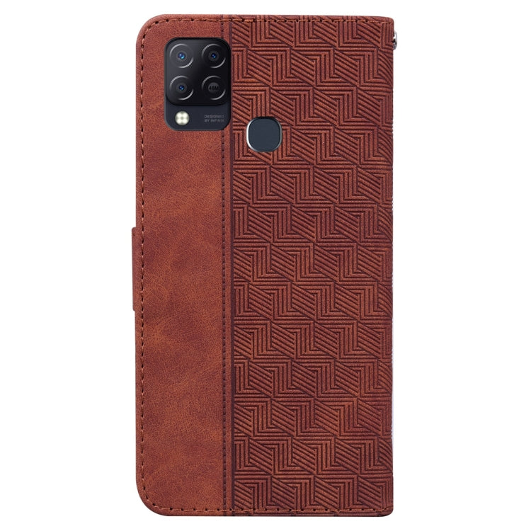 For Infinix Hot 10s / Hot 10T Geometric Embossed Leather Phone Case