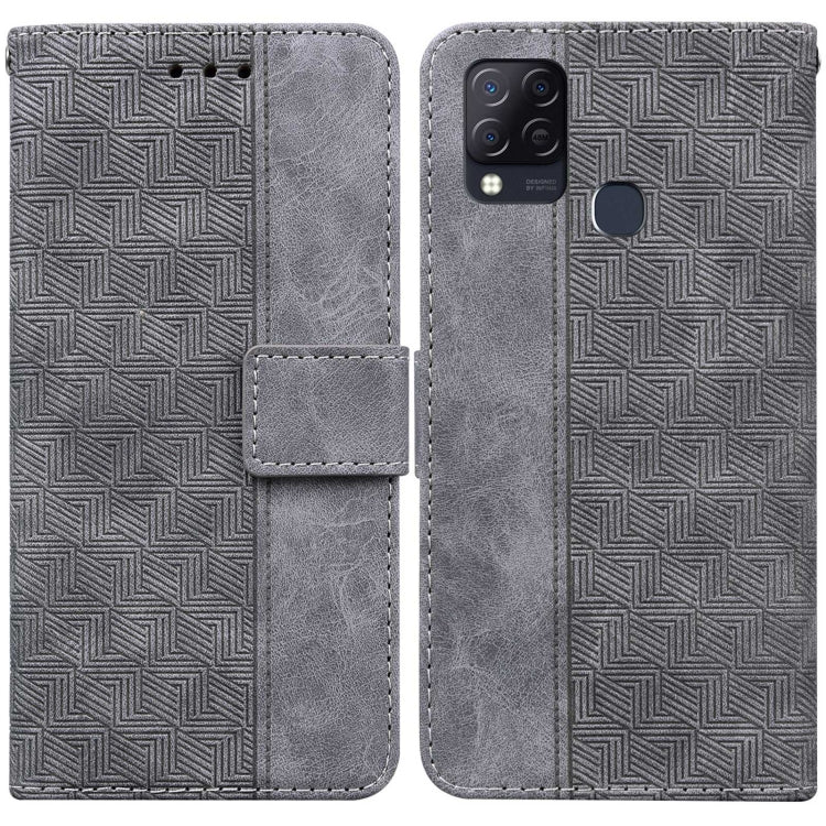 For Infinix Hot 10s / Hot 10T Geometric Embossed Leather Phone Case