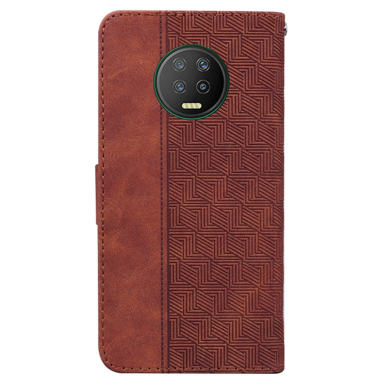 For Infinix Note 7 X690 Geometric Embossed Leather Phone Case