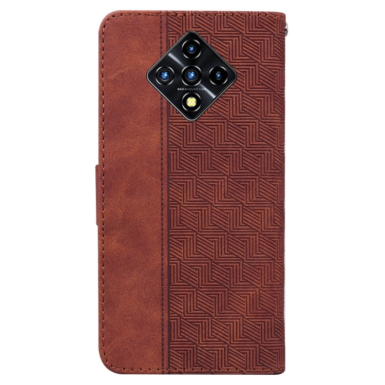 For Infinix Zero 8 X687 Geometric Embossed Leather Phone Case