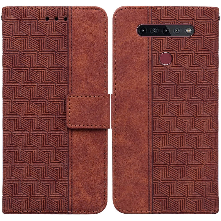 For LG K41S / K51S Geometric Embossed Leather Phone Case