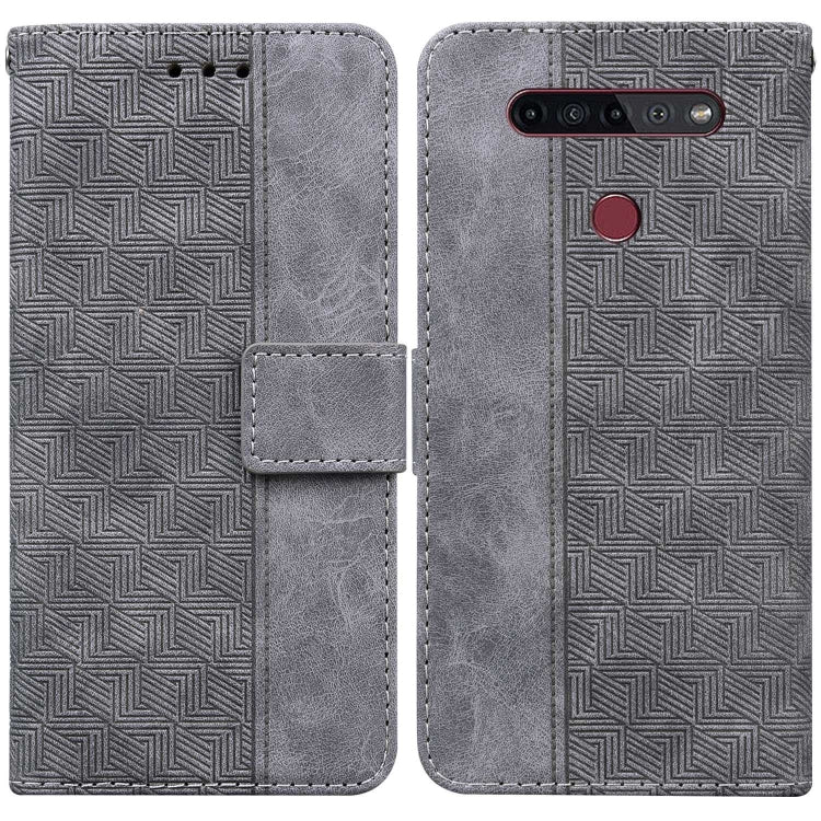 For LG K41S / K51S Geometric Embossed Leather Phone Case