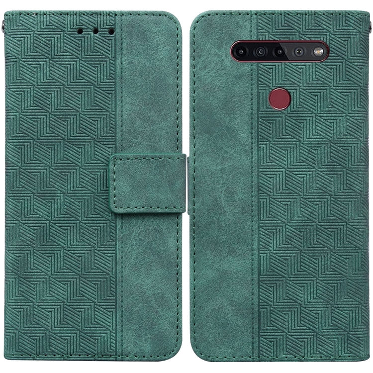 For LG K41S / K51S Geometric Embossed Leather Phone Case