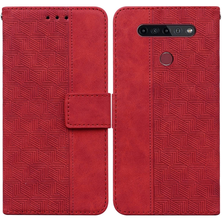 For LG K41S / K51S Geometric Embossed Leather Phone Case