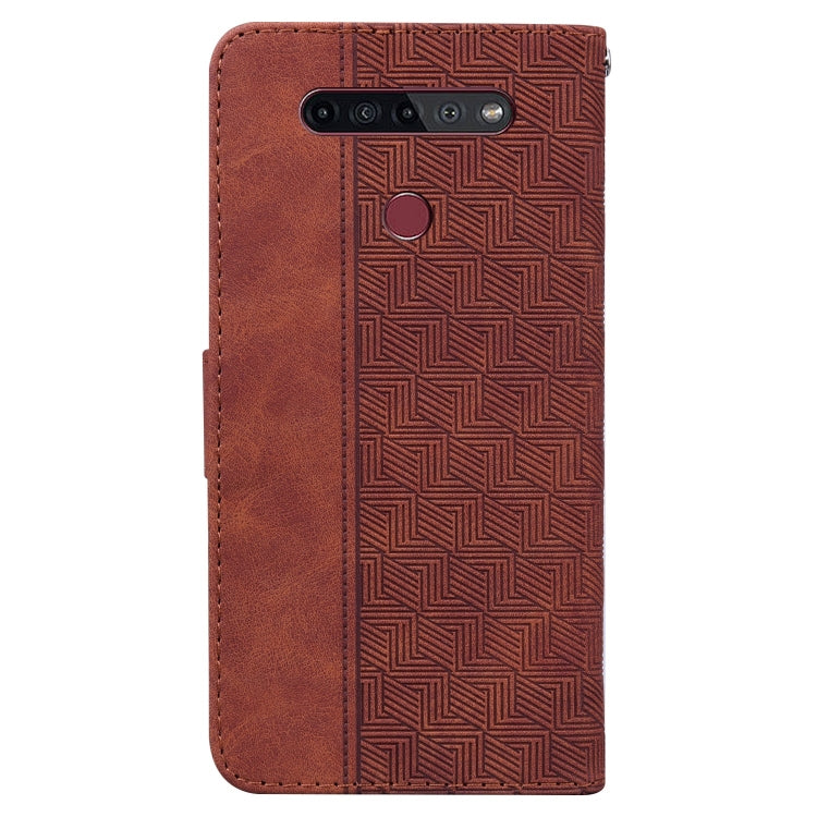 For LG K61 Geometric Embossed Leather Phone Case