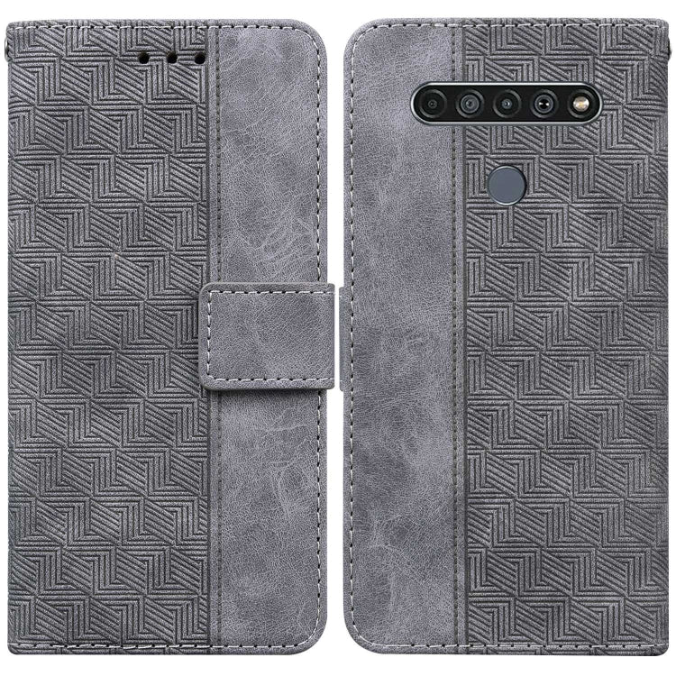 For LG K61 Geometric Embossed Leather Phone Case
