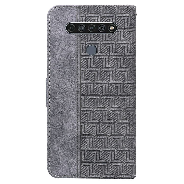 For LG K61 Geometric Embossed Leather Phone Case