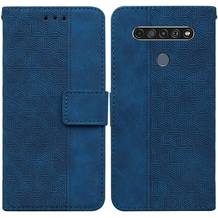 For LG K61 Geometric Embossed Leather Phone Case