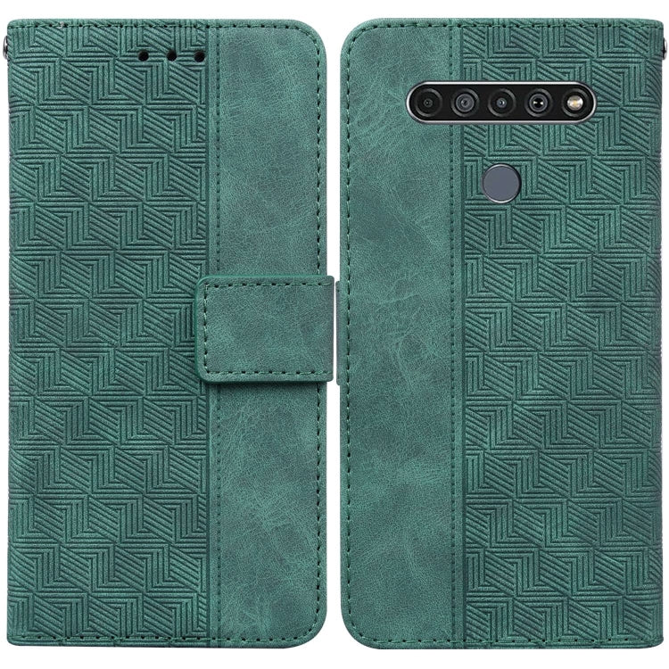 For LG K61 Geometric Embossed Leather Phone Case