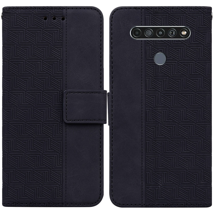 For LG K61 Geometric Embossed Leather Phone Case