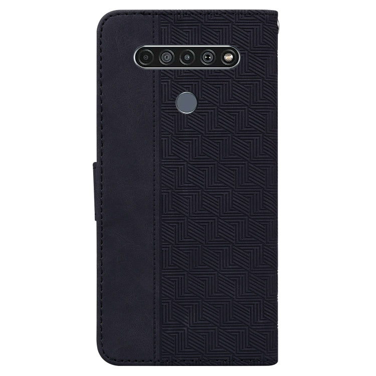 For LG K61 Geometric Embossed Leather Phone Case