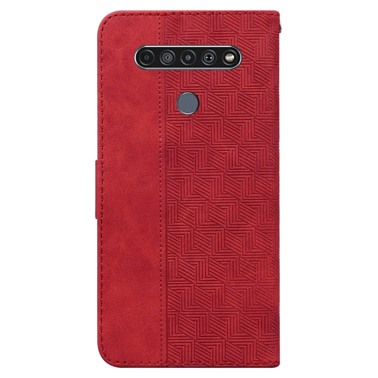 For LG K61 Geometric Embossed Leather Phone Case