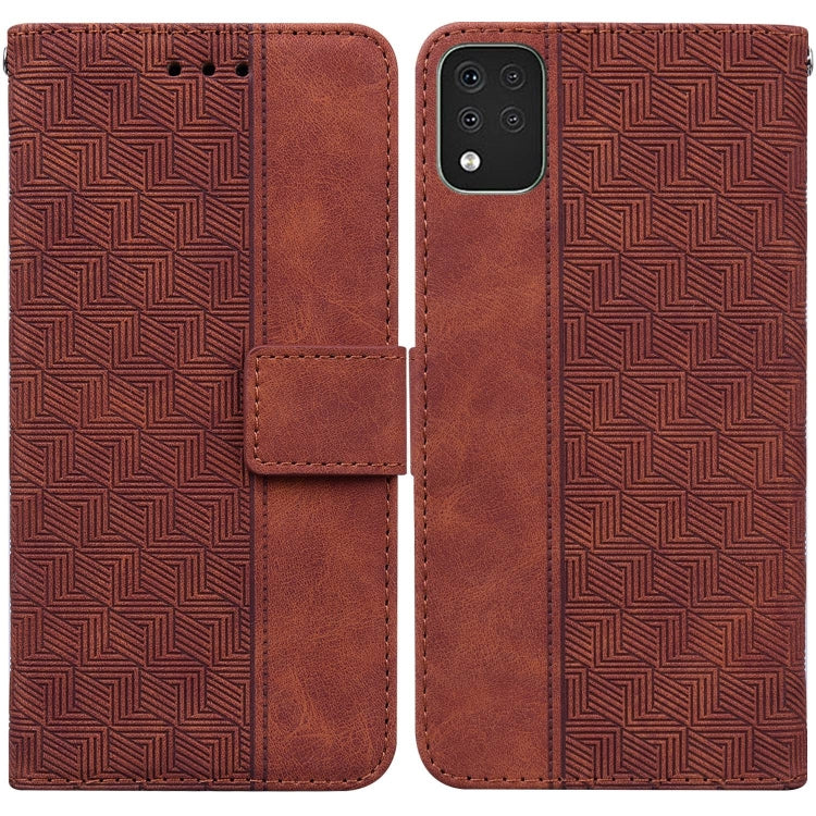For LG K42 Geometric Embossed Leather Phone Case