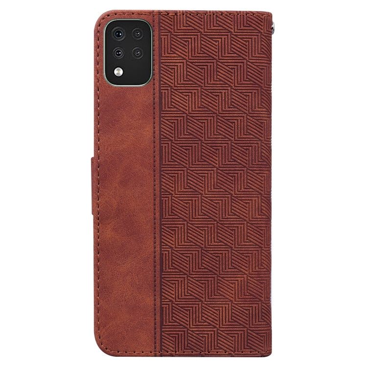 For LG K42 Geometric Embossed Leather Phone Case