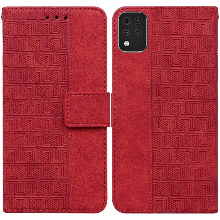For LG K42 Geometric Embossed Leather Phone Case
