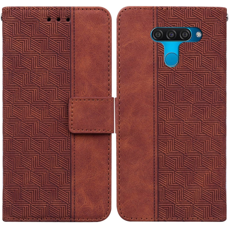 For LG K50 / Q60 Geometric Embossed Leather Phone Case