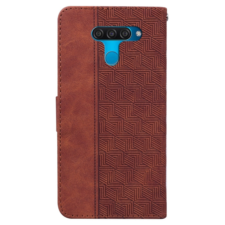 For LG K50 / Q60 Geometric Embossed Leather Phone Case