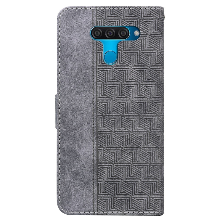 For LG K50 / Q60 Geometric Embossed Leather Phone Case
