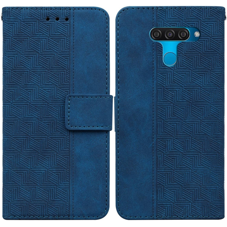 For LG K50 / Q60 Geometric Embossed Leather Phone Case