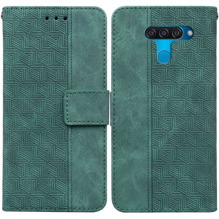 For LG K50 / Q60 Geometric Embossed Leather Phone Case