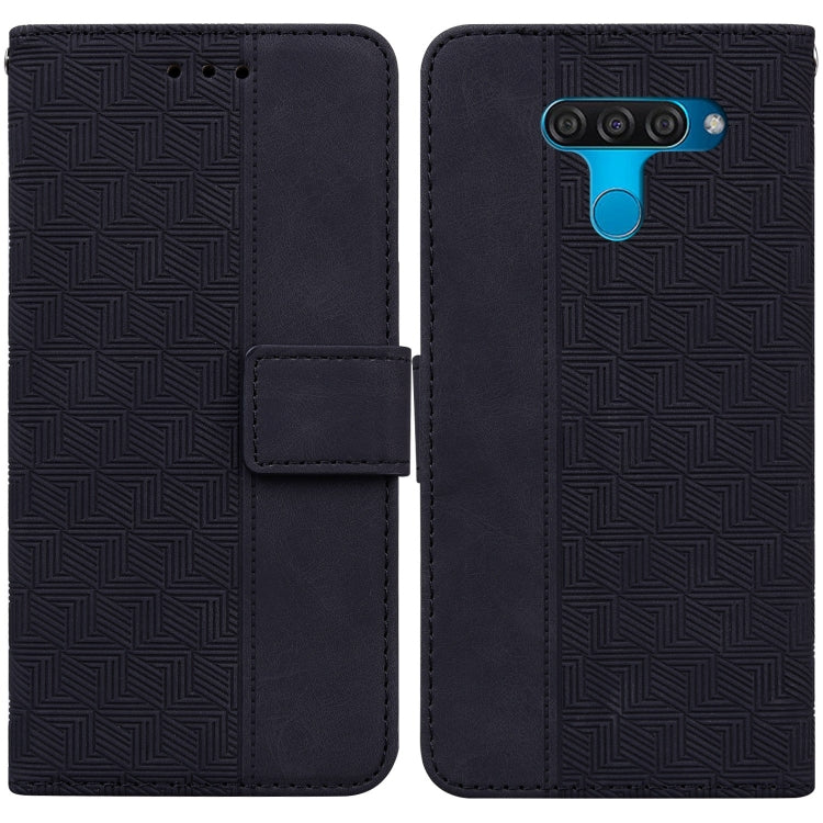 For LG K50 / Q60 Geometric Embossed Leather Phone Case