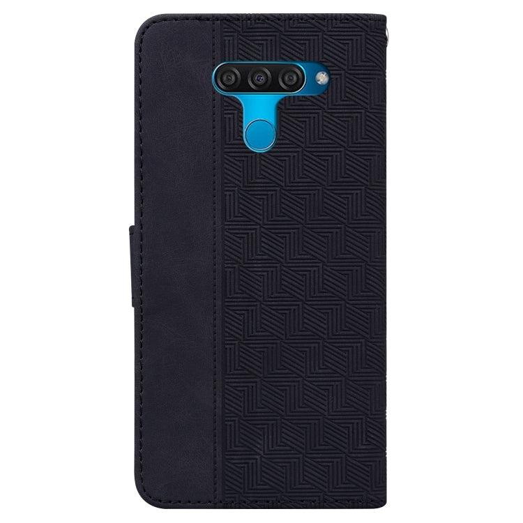 For LG K50 / Q60 Geometric Embossed Leather Phone Case