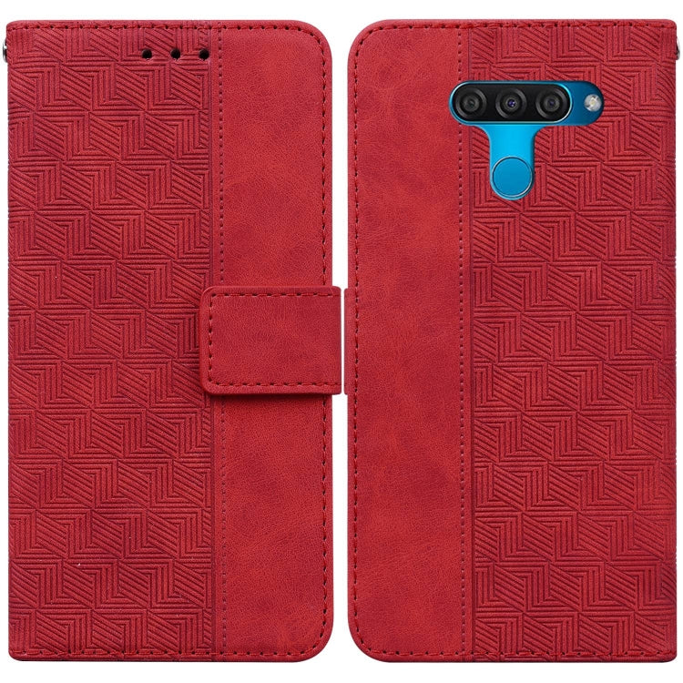 For LG K50 / Q60 Geometric Embossed Leather Phone Case