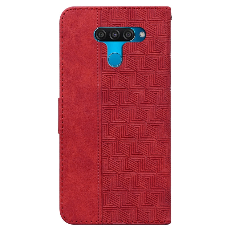 For LG K50 / Q60 Geometric Embossed Leather Phone Case