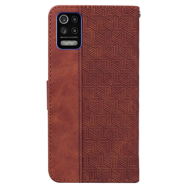 For LG K52 / K62 / Q52 Geometric Embossed Leather Phone Case