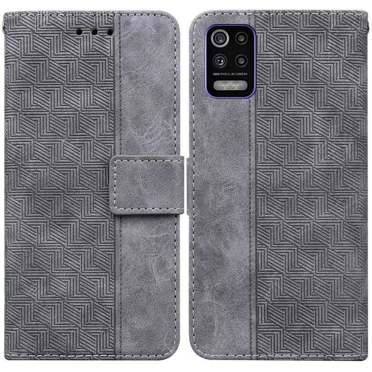For LG K52 / K62 / Q52 Geometric Embossed Leather Phone Case