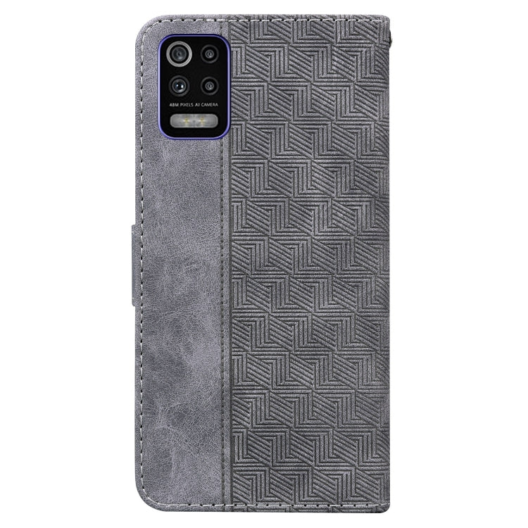 For LG K52 / K62 / Q52 Geometric Embossed Leather Phone Case