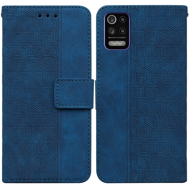 For LG K52 / K62 / Q52 Geometric Embossed Leather Phone Case
