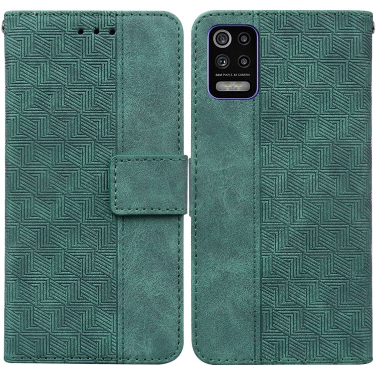 For LG K52 / K62 / Q52 Geometric Embossed Leather Phone Case