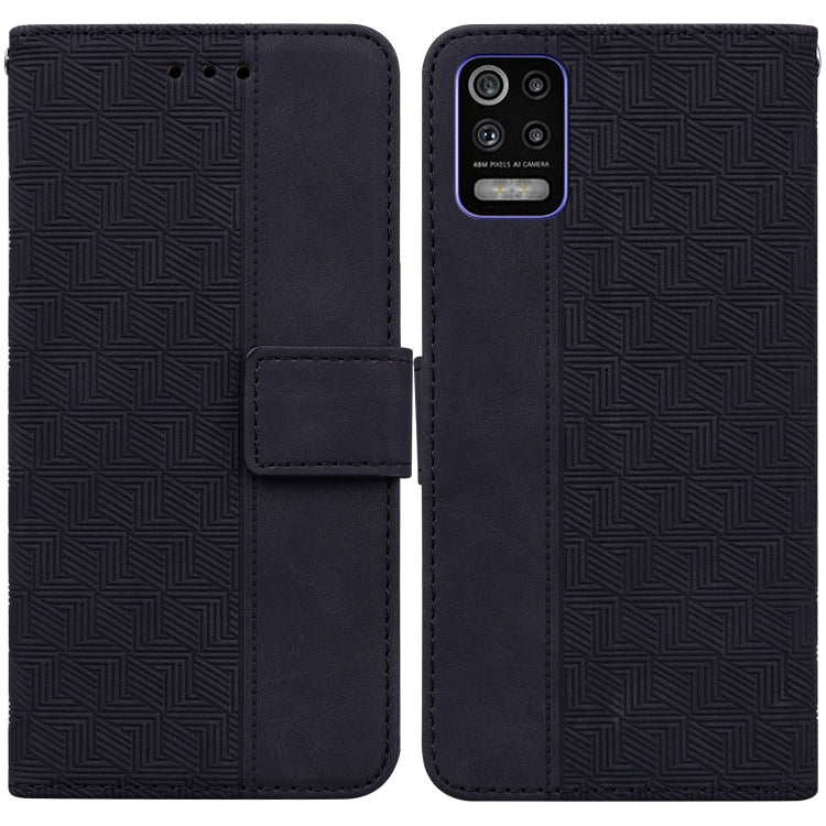 For LG K52 / K62 / Q52 Geometric Embossed Leather Phone Case