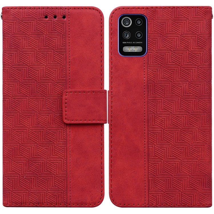 For LG K52 / K62 / Q52 Geometric Embossed Leather Phone Case