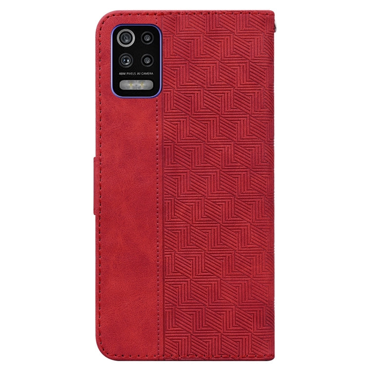 For LG K52 / K62 / Q52 Geometric Embossed Leather Phone Case