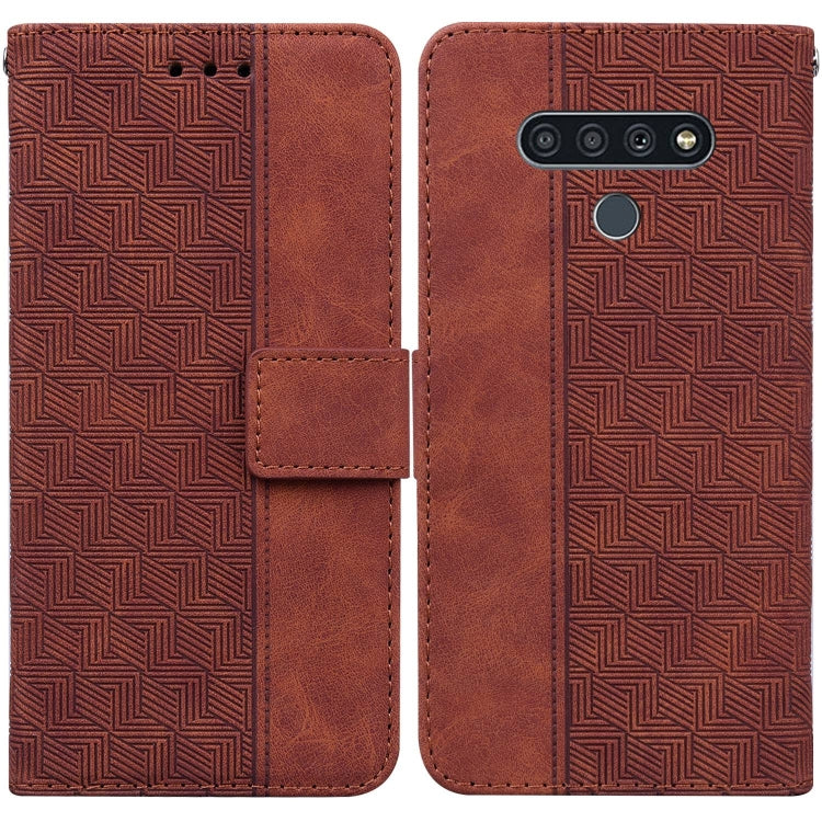 For LG Stylo 6 / K71 Geometric Embossed Leather Phone Case