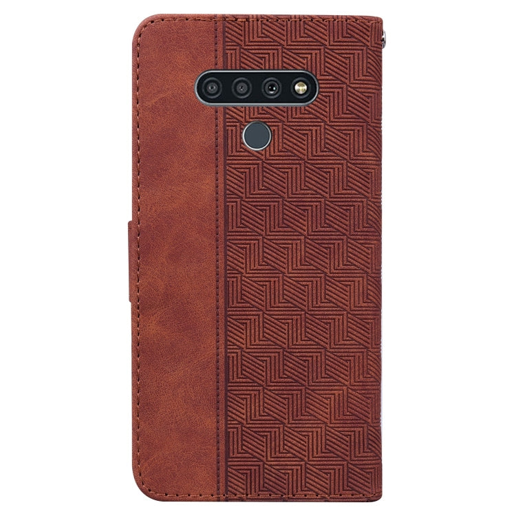 For LG Stylo 6 / K71 Geometric Embossed Leather Phone Case