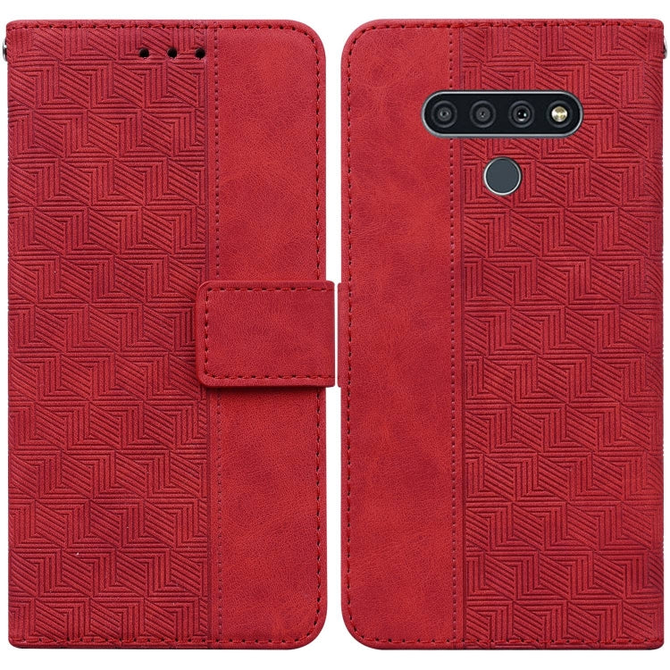 For LG Stylo 6 / K71 Geometric Embossed Leather Phone Case
