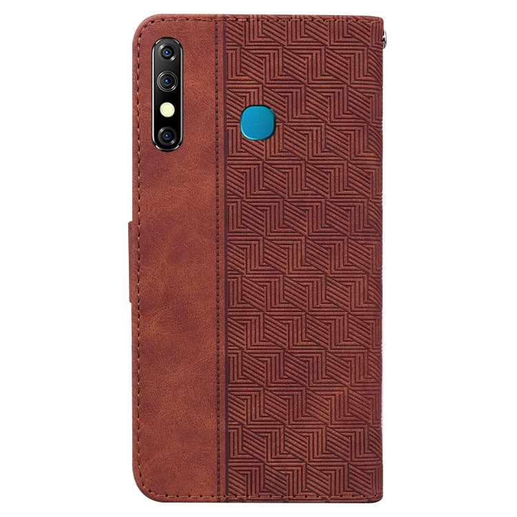 For Tecno Camon 12 / Spark 4 Geometric Embossed Leather Phone Case