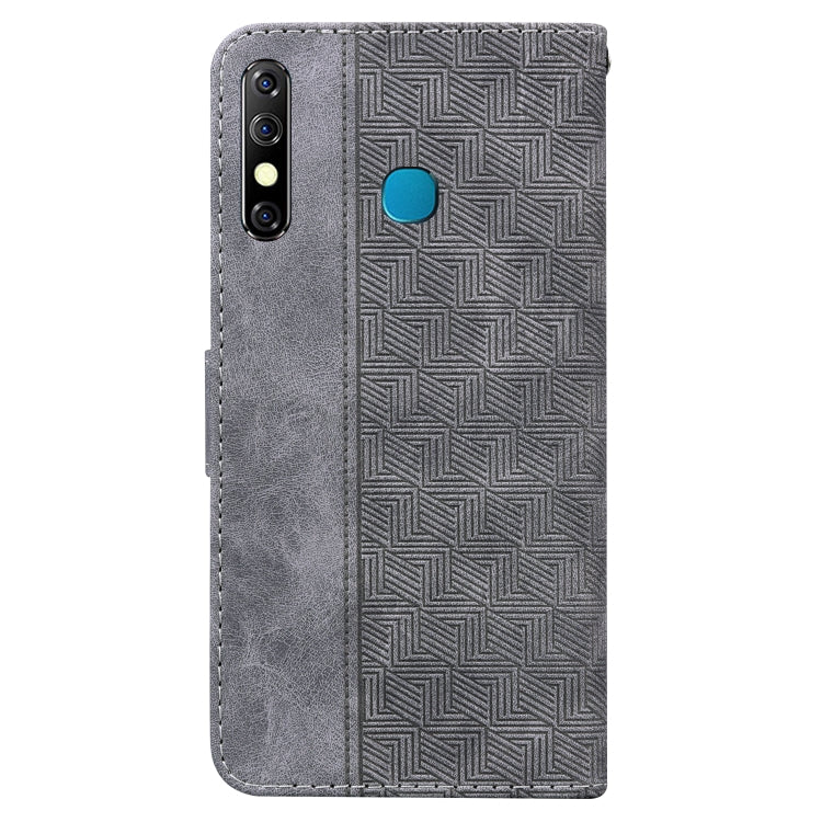 For Tecno Camon 12 / Spark 4 Geometric Embossed Leather Phone Case