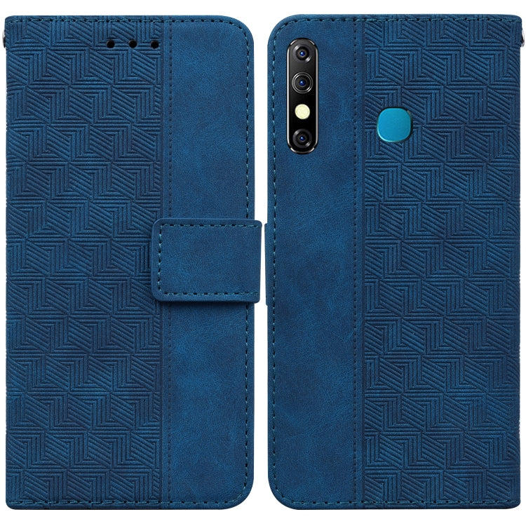 For Tecno Camon 12 / Spark 4 Geometric Embossed Leather Phone Case